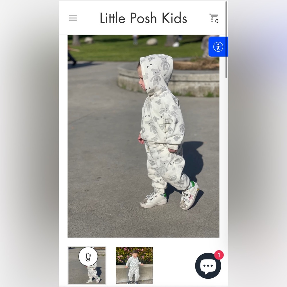 Little Posh Lids bear print set NWT